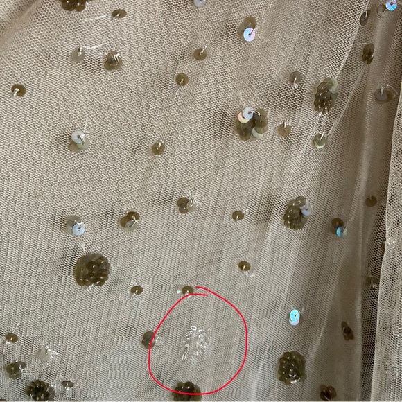 LoveShackFancy Janet Tulle Sequin Beaded Dress, Sz 4 - Picture 14 of 16